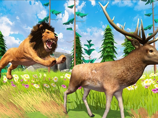 Realistic Lion Hunting Animal 2024 img